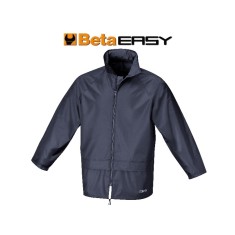 Giacca impermeabile in poliestere spalmato PVC , blu art. 7978E