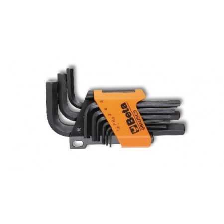SERIE DI 10 CHIAVI MASCHIO ESAGONALE PIEGATE BRUNITE IN BUSTA  ART. 96N/B10