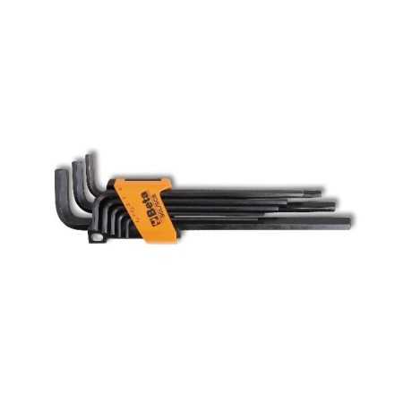 SERIE DI 8 CHIAVI MASCHIO ESAGONALE PIEGATE TIPO LUNGO BRUNITE ART. 96L/SC8