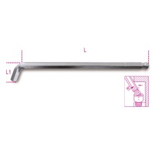 CHIAVI MASCHIO ESAGONALE PIEGATE A 110° CON ESTREMITA' SFERICA CROMATE MM 5 ART. 96BPA   