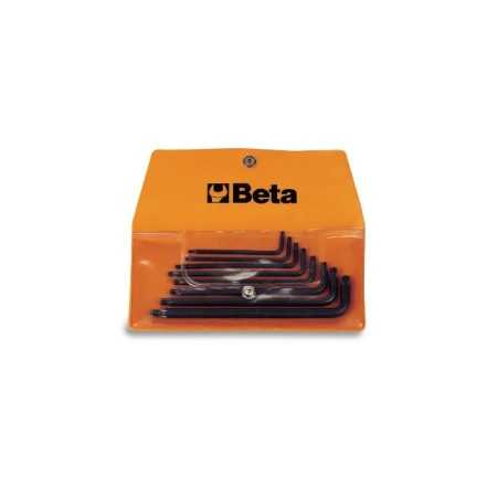 SERIE DI 8 CHIAVI MASCHIO PIEGATE CON ESTREMITA' SFERICA PER VITI CON IMPRONTA TORX®  BRUNITE ART. 97BTX/B8   