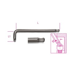 CHIAVI MASCHIO PIEGATE CON ESTREMITA' SFERICA PER VITI CON IMPRONTA TORX® T25 BRUNITE ART. 97BTX   