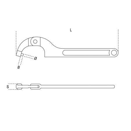 CHIAVI A SETTORE ARTICOLATE CON NASELLO QUADRO PER GHIERE CROMATE MM 120-180 ART. 99SQ