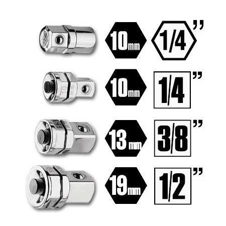 KIT DI 4 ADATTATORI PER CHIAVI A CRICCHETTO ART. 123/K4   