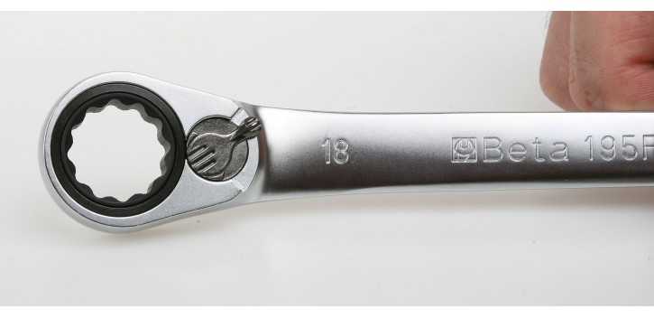 CHIAVI POLIGONALI DOPPIE PIEGATE A 15° A CRICCHETTO REVERSIBILE MM 17x19 ART. 195P   