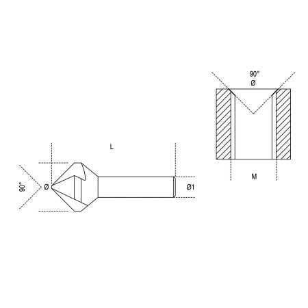 FRESE A SBAVARE ED INCASSARE A TRE TAGLIENTI IN ACCIAIO HSS MM 10,4 ART. 426   