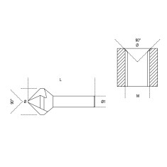 FRESE A SBAVARE ED INCASSARE A TRE TAGLIENTI IN ACCIAIO HSS MM 15,0 ART. 426    2
