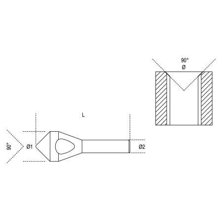 FRESE A SBAVARE E SVASARE IN ACCIAIO HSS Ø1 mm 10-(2÷5)  ART. 426/SB1   