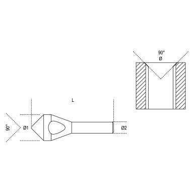 FRESE A SBAVARE E SVASARE IN ACCIAIO HSS Ø1 mm 14-(5÷10) ART. 426/SB2   