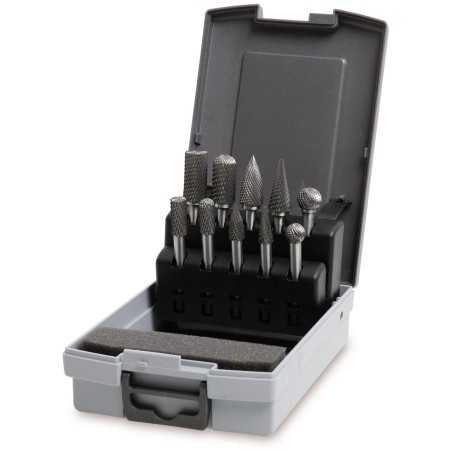 SERIE DI 10 LIME ROTATIVE IN METALLO DURO CODOLO DA 6 MM TAGLIO INCROCIATO HM6 ART. 426MD/SP10   