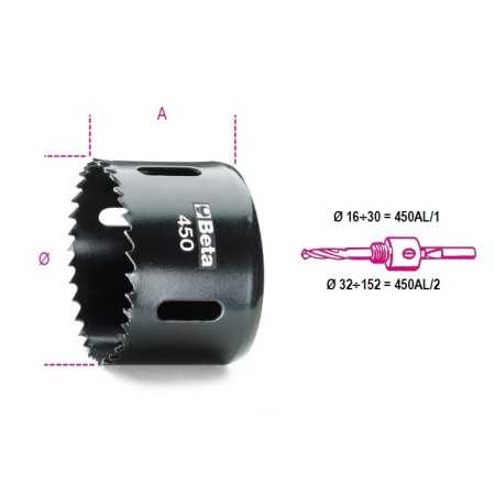 SEGHE A TAZZA IN ACCIAIO HSS-Co 8% MM 38 ART. 450   