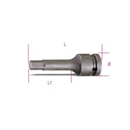 CHIAVI A BUSSOLA MACCHINA MASCHIO ESAGONALE CON QUADRO FEMMINA 1/2" FOSFATATE MM5 ART. 720ME   
