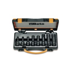 SERIE DI 8 CHIAVI A BUSSOLA MACCHINA MASCHIO ESAGONALE CON QUADRO FEMMINA 1/2" FOSFATATE ART. 720ME/C8