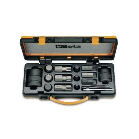 12 INSERTI MACCHINA MASCHIO E 4 ACCESSORI IN CASSETTA DI LAMIERA ART. 727/C16   