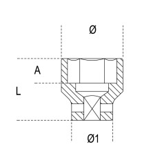 CHIAVI A BUSSOLA CON ATTACCO QUADRO FEMMINA 3/4" MM 36 ART. 728    2
