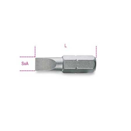 INSERTI PER AVVITATORI PER VITI A TESTA CON INTAGLIO 1/4 L MM 25 SxA mm 0,6x4,5 ART. 861LP   