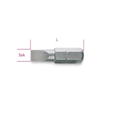 INSERTI PER AVVITATORI PER VITI A TESTA CON INTAGLIO 1/4 L MM 25 SxA mm 1,6x8 ART. 861LP   