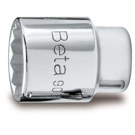 CHIAVI A BUSSOLA A MANO CON ATTACCO QUADRO FEMMINA 1/4" BOCCA POLIGONALE CROMATE MM 14 ART. 900MB   