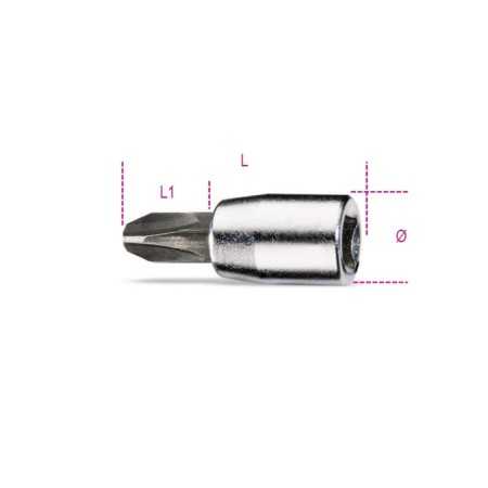 CHIAVI A BUSSOLA A GIRAVITE PER VITI CON IMPRONTA A CROCE PHILIPS® CROMATE-INSERTI BRUNITI PH 1 ART. 900PH   
