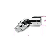 SNODO CON ATTACCHI QUADRI MASCHIO E FEMMINA 1/4" CROMATO ART. 900/25   