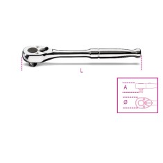 CRICCHETTO REVERSIBILE CON ATTACCO QUADRO MASCHIO 1/4" CROMATO ART. 900M/55   