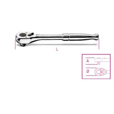 CRICCHETTO REVERSIBILE CON ATTACCO QUADRO MASCHIO 1/4" CROMATO ART. 900M/55   