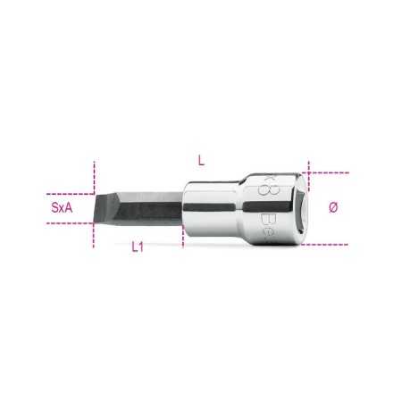 CHIAVI A BUSSOLA A GIRAVITE PER VITI CON INTAGLIO CON ATTACCO QUADRO 3/8" SxA MM 1x5,5 ART. 910LP   