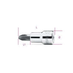 CHIAVI A BUSSOLA A GIRAVITE PER VITI CON IMPRONTA A CROCE PHILIPS® CON ATTACCO QUADRO 3/8" PH 4 ART. 910PH   
