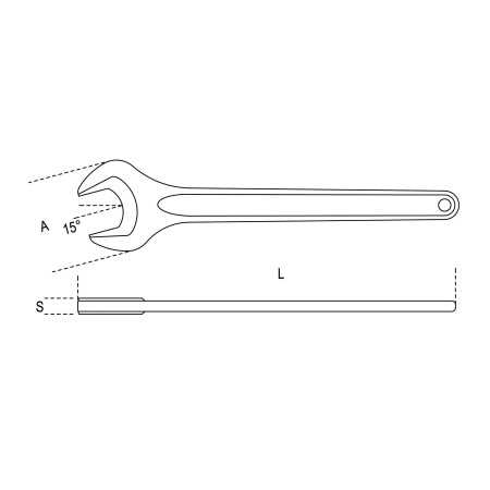 CHIAVE A FORCHETTA SEMPLICE FOSFATATA ART. 53 MM 36