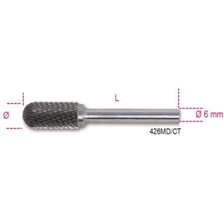 LIME ROTATIVE IN METALLO DURO TAGLIO INCROCIATO HM6 MM 12 ART. 426MD/CT12