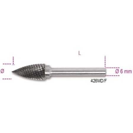 LIME ROTATIVE IN METALLO DURO TAGLIO INCROCIATO HM6 MM 12 ART. 426MD/F12