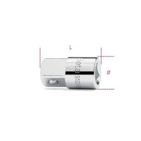 RACCORDO CON ATTACCO QUADRO FEMMINA 3/8" E MASCHIO 1/2" CROMATO ART. 910/16   