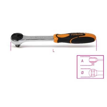 CRICCHETTO REVERSIBILE CON ATTACCO QUADRO MASCHIO 3/8" CROMATO ART. 910/55Q   