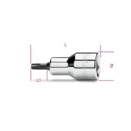 CHIAVI A BUSSOLA MASCHIO PER VITI CON IMPRONTA TAMPER RESISTANT TORX® CON ATTACCO QUADRO FEMMINA 1/2" T25 ART. 920RTX   