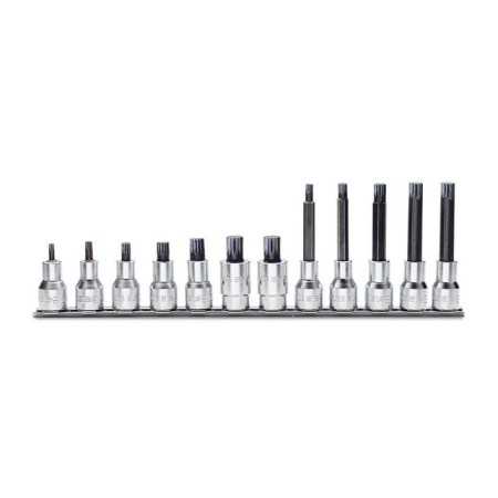 SERIE DI 12 CHIAVI A BUSSOLA MASCHIO PER VITI CON IMPRONTA XZN® CON ATTACCO QUADRO FEMMINA 1/2" ART. 920XZN/SB12   