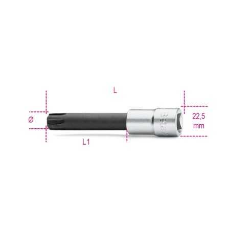 CHIAVI A BUSSOLA PER VITI CON IMPRONTA ESASCANALATA CON ATTACCO QUADRO FEMMINA 1/2" MM 11 ART. 920ES   