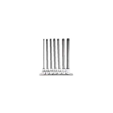 SERIE DI 7 CHIAVI A BUSSOLA PER VITI CON IMPRONTA ESASCANALATA EXTRA-LUNGHE CON ATTACCO QUADRO FEMMINA 1/2" ART. 920ES/XL-SB7   