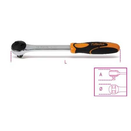 CRICCHETTO REVERSIBILE CON ATTACCO QUADRO MASCHIO 1/2" CROMATO ART. 920/55Q   