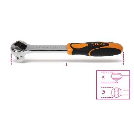 CRICCHETTO REVERSIBILE CON ATTACCO QUADRO MASCHIO 1/2" CROMATO ART. 920/55X   