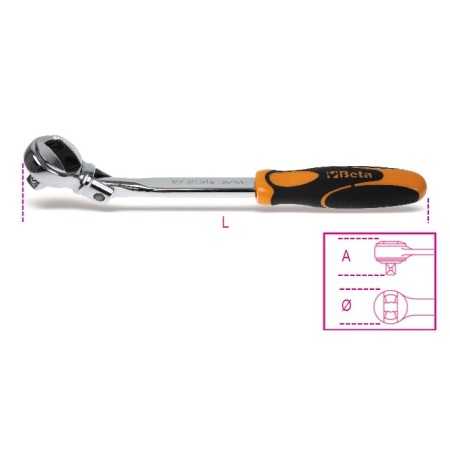 CRICCHETTO REVERSIBILE SNODATO CON ATTACCO QUADRO MASCHIO 1/2" CROMATO ART. 920/56A   