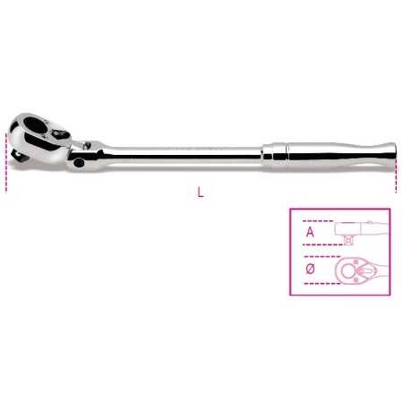 CRICCHETTO REVERSIBILE SNODATO CON ATTACCO QUADRO MASCHIO 1/2" CROMATO ART. 920M/56   