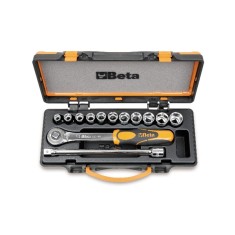 11 CHIAVI A BUSSOLA POLIGONALI E 2 ACCESSORI IN CASSETTA DI LAMIERA ART. 920B/C11   