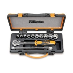 10 CHIAVI A BUSSOLA POLIGONALI 2 ACCESSORI IN CASSETTA DI LAMIERA ART. 920AS/C10   