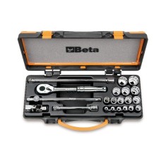 16 CHIAVI A BUSSOLA POLIGONALI E 5 ACCESSORI IN CASSETTA DI LAMIERA ART. 920AS/MBM-C21   