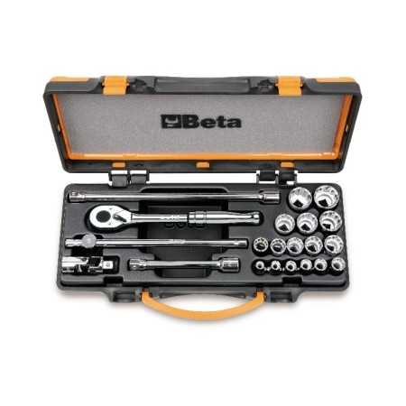 16 CHIAVI A BUSSOLA POLIGONALI E 5 ACCESSORI IN CASSETTA DI LAMIERA ART. 920AS/MBM-C21   