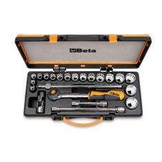 17 CHIAVI A BUSSOLA ESAGONALI E 5 ACCESSORI IN CASSETTA DI LAMIERA ART. 920A/C17HR   