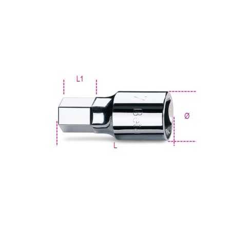 CHIAVI A BUSSOLA MASCHIO ESAGONALE CON ATTACCO QUADRO FEMMINA 3/4" MM 19 CROMATE ART. 928ME   