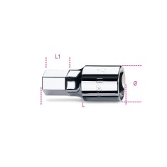 CHIAVI A BUSSOLA MASCHIO ESAGONALE CON ATTACCO QUADRO FEMMINA 3/4" MM 22 CROMATE ART. 928ME   