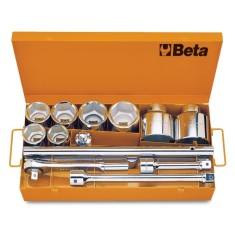 8 CHIAVI A BUSSOLA ESAGONALI E 5 ACCESSORI IN CASSETTA DI LAMIERA ART. 929/C8   