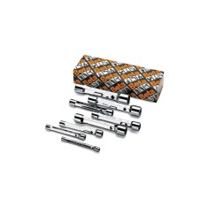 SERIE DI 8 CHIAVI A TUBO DOPPIE POLIGONALI SERIE PESANTE CROMATE ART. 930/S8    